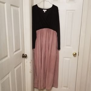 Black and Blush Maternity Dress
